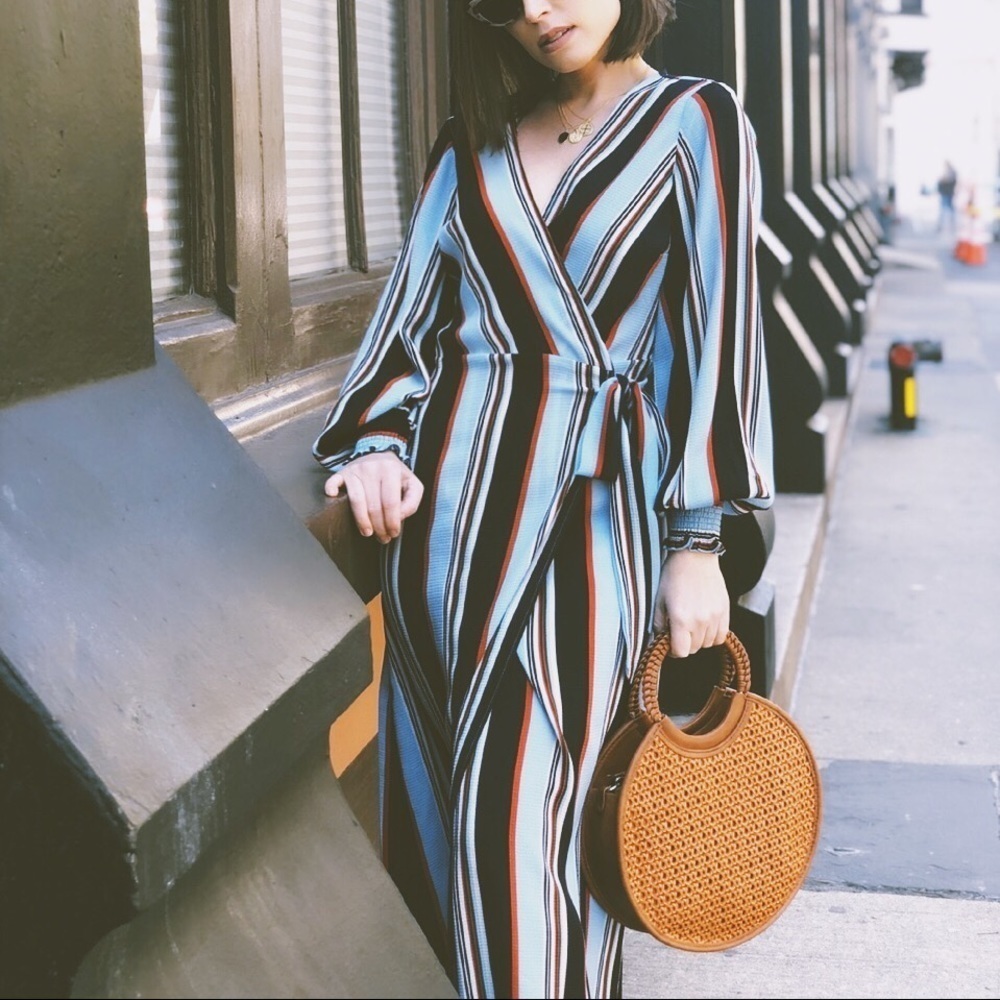 ✨Sasha Striped Puff Sleeve Maxi Wrap Dress - Picture 8 of 8